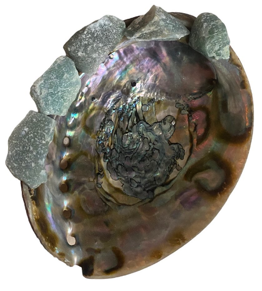 Aventurine Crusted Large Abalone Shell