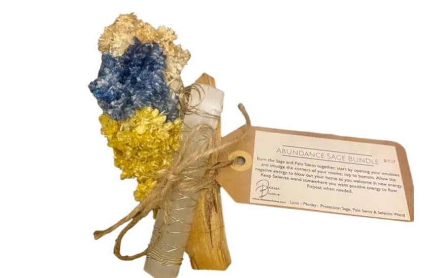 Abundance Sage Bundle with Selenite Wand